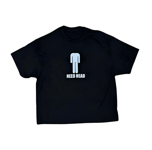 Graphic Print "Need Head" Oversized Cotton T-shirt - 8 Colors