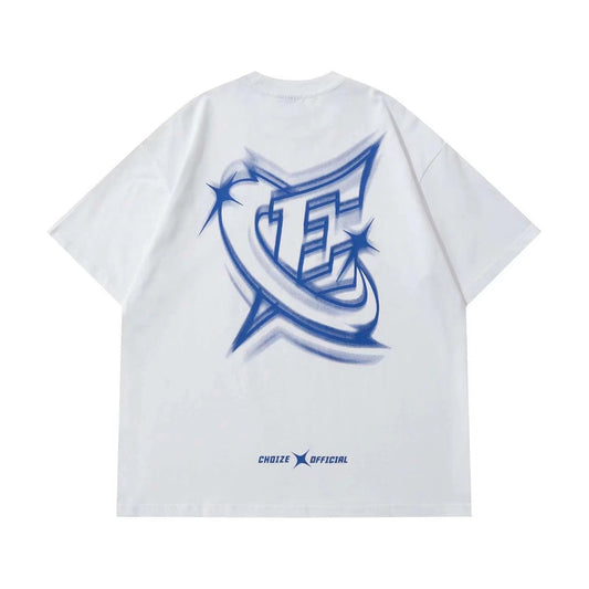 Phantom Graphic Print Cotton Tee - Black and White