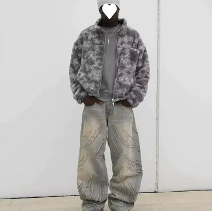 Ripped Stitch Streetwear Jeans - Loose fit