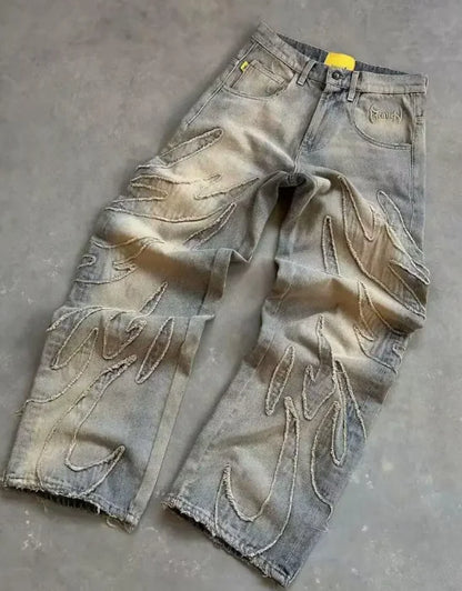 Ripped Stitch Streetwear Jeans - Loose fit