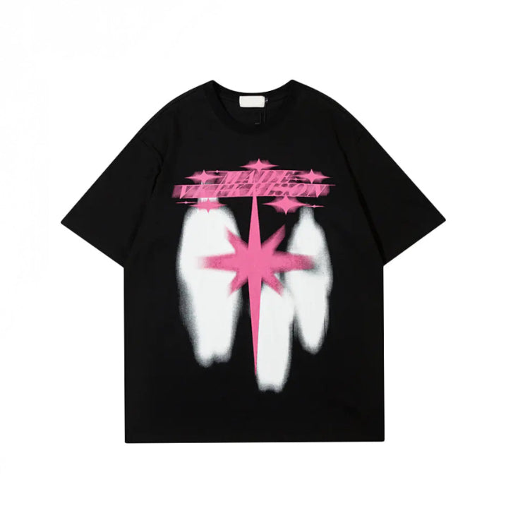 Graphic Star Print Streetwear Cotton T-Shirt - 3 Colors