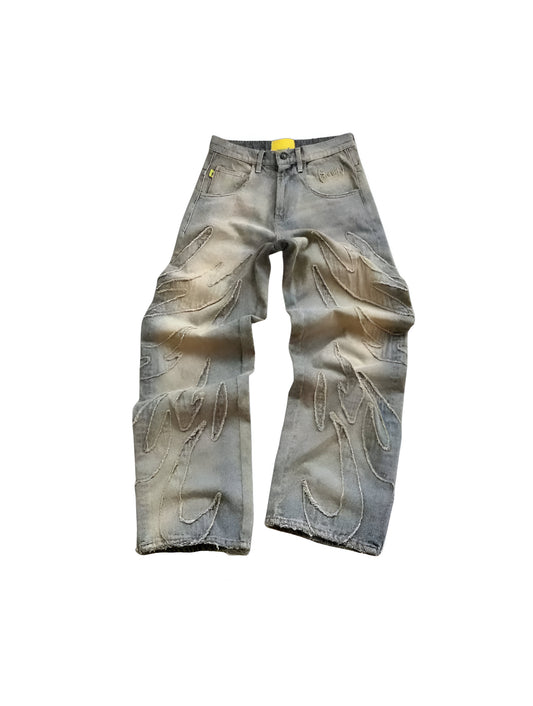 Ripped Stitch Streetwear Jeans - Loose fit