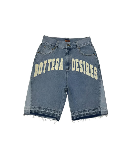 Retro "Bottega Desires" Embroidered Denim Shorts - 2 Colors