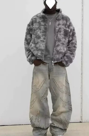Ripped Stitch Streetwear Jeans - Loose fit