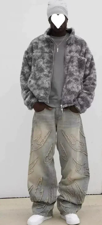 Ripped Stitch Streetwear Jeans - Loose fit